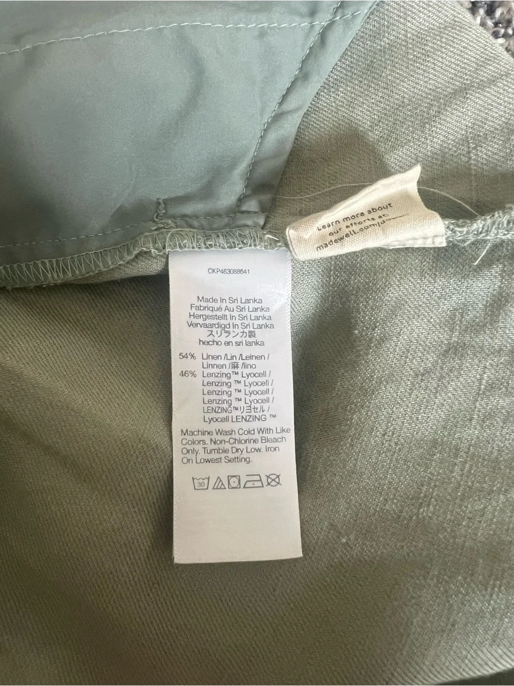 Madewell Curved Hem Linen Blend Mini Skirt